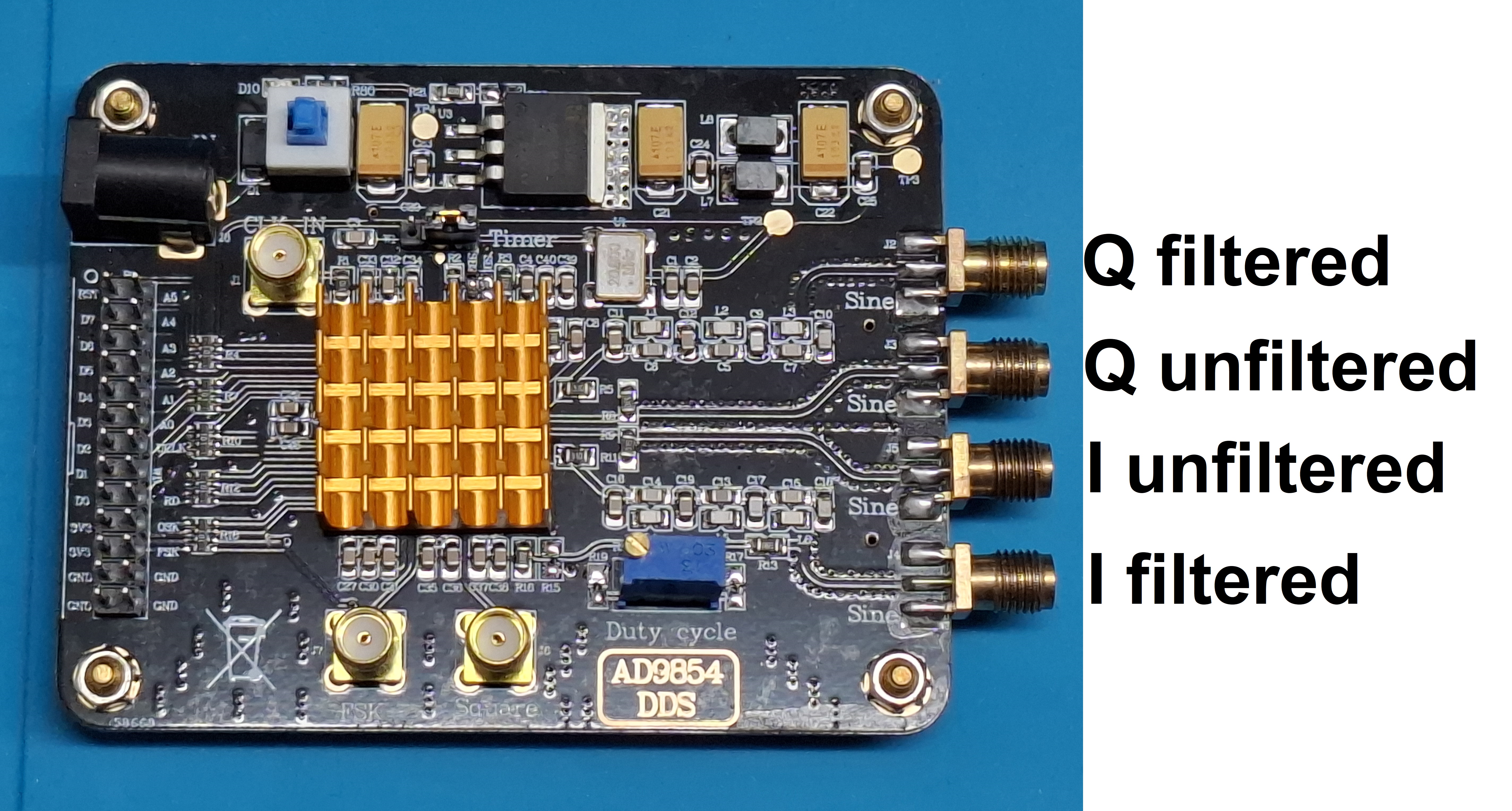 Output configuration of the AD9854 module